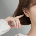wholesale S925 Silver Stud Earrings Women Korean Style Minimalist Smooth Wave Lines Fresh and Sweet Ear Jewelry E0605-0-3