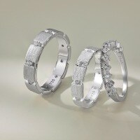 wholesale S925 Sterling Silver INS Style Unisex Couple Rings, Fashionable Round Zirconia Row Diamond Thin Band, Minimalist and Versatile Matching Silver Rings-Platinum DY121195-SW-WH 8