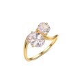 wholesale [gold-plated] S925 silver double main stone moissanite ring, chunky square shape, minimalist design, women's best-selling style-0-4