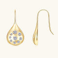 wholesale S925 Sterling Silver Korean Dongdaemun Retro Raindrop Moissanite Ear Hook Small Design Earrings-0-0