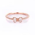 wholesale 9K Rose Gold Custom Fresh and Sweet New Style Bow Moissanite Ring Manufacturer Customization-0-1