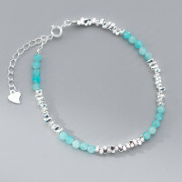 wholesale S925 Sterling Silver Amazonite Bracelet, Ins Style Fresh and Delicate Design, Elegant Women's Accessory S6636-S925 Silver Bracelet 925 Silver