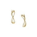 wholesale Metal: S925 Silver Gold Plated Japanese Retro Water Ripple Distorted Earrings for Women, Versatile and Elegant Hoop Earrings, Holiday Gift for Girlfriend-0-4