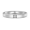wholesale S925 Sterling Silver Minimalist Geometric Round Diamond Inlaid Unisex Couple Rings, Ins Style High-End Plain Silver Matching Bands-0-7