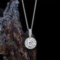 Sterling Silver 5-Carat Moissanite Six-Prong Pendant Necklace-0-1