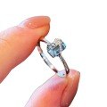 wholesale S925 Sterling Silver Meteorite Sea Blue Zircon Ring, Exquisite, Unique, Lucky, Elegant, Gentle, Versatile, and Light Luxury-0-4