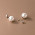 wholesale S925 silver Korean-style synthetic pearl threaded ear studs, minimalist vintage wind ear accessories for women M03990-0-4