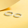 wholesale 925 Sterling Silver Textured Imprint Couple Rings, Minimalist Niche Design, 520 Birthday Gift for Girlfriend-0-1