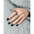 wholesale S925 Sterling Silver Black Drip Glaze Textured Minimalist and Versatile Open Adjustable Ring for Women with Original Niche Design-0-2