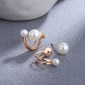 wholesale New Korean Style Metal Pearl Earrings, Two-Way Wear Elegant and Versatile Earrings-0-2