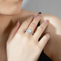 S925 Silver Moissanite Ring 3ct Asscher Cut-0-1