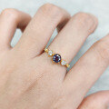 wholesale S925 Silver Cross-Border Small Fresh Color-Change Ring, Simple and Elegant with Lab-Alexandrite Gemstone-0-4