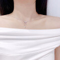 wholesale S925 Sterling Silver Seven Stars Accompanying the Moon Pearl Necklace with Zirconia, Minimalist and Niche Pendant, Gift Collarbone Chain for Girlfriend-0-3