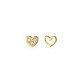 wholesale S925 silver sweet student summer ear care heart earrings women asymmetrical diamond-studded ear accessories E6559-0-4