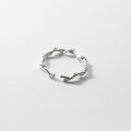 wholesale S925 Silver Bamboo Joint Light Bead Line Wrapped Ring Korean Style Personality Elegant Women's Jewelry R00287-0-3