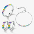 wholesale 925 Sterling Silver Bracelet, Macaron Color Matching Exquisite and Playful Heart Enamel Earrings for Women,-0-0