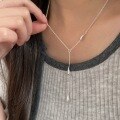 wholesale S925 Sterling Silver Korean Style Pendant Waterdrop Tassel Necklace Women New Luxury Fashion Collarbone Chain-0-0