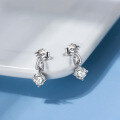 wholesale S925 Sterling Silver Earrings with White Zircon, Korean Style Slimming Earrings, Direct Factory Wholesale-0-2