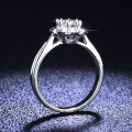 S925 Silver Moissanite Ring, Luxury Bezel Setting, Adjustable Trendy Women's Wholesale-0-1