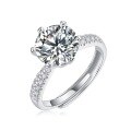 wholesale 18K gold-plated S925 silver ring with luxurious six-prong moissanite setting, new women's style, factory stock available for wholesale-0-7