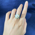wholesale S925 Silver Metal, Mujing Jewelry European and American Style Shell Pearl Ring Set with Emerald, Goddess and Wealthy Lady Style Ring Band-0-4