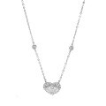 wholesale S925 Sterling Silver Petite Design Heart Necklace for Women, Light Luxury Collarbone Chain, Versatile Heart Pendant, Elegant, Qixi Festival-0-4