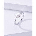 wholesale S925 Sterling Silver Freshwater Pearl Ring Open Adjustable Fashion Unique Niche Design Autumn Winter Finger Ring Index Finger Ring High-End Feel-0-2