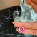 wholesale S925 sterling silver floral pendant French necklace for women, a small and luxurious accessory with imitation crystals-0-2