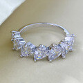 wholesale 925 Sterling Silver Zhuo Zhifan Jewelry 4*6mm Teardrop Row Diamond Ring Light Luxury Fashion Minimalist Style Zircon Ring-0-1