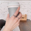 wholesale S925 Sterling Silver Double-Layer Letter CC/Double Circle Ring Ins Trendy Harajuku Style Versatile Index Finger Ring-0-1