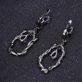 wholesale 925 Silver Italian Artisan Design Natural Amethyst Earrings with Natural Vine Design Ear Drops-0-2