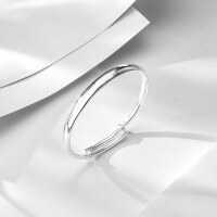 wholesale Metal Material S990 Pure Silver, Smooth Solid Silver Bangle for Women, Adjustable Push-Pull Style, Elegant Mother's Bracelet, Silver Bracelet Gift for Girlfriend-Pure silver bracelet about 26g Pure silver