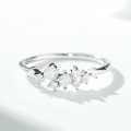 18K Gold Plated S925 Sterling Silver D Color Moissanite Women's Stack Ring-0-1