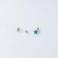 wholesale S925 Sterling Silver Small Fresh and Simple Temperament Blue Diamond Five-Pointed Star Threaded Light Bead Ear Accessories G9910-0-4