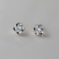 wholesale 999 Silver Nalan Fresh and Sweet Style Niche Design Exquisite Minimalist Diamond-inlaid Rose Earrings M05843-0-2