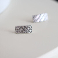 wholesale Metal: 925 Silver Letter Rectangle Geometric Earrings Ear Clasps Simple Versatile Commuting Ins Ear Accessories-A pair of prices