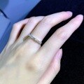 wholesale 925 Silver New Square Half Diamond Stackable Row Ring in Minimalist Style by Zhuozhifan Jewelry-0-3