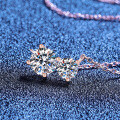 S925 Sterling Silver 15ct Moissanite Necklace, Gemini Minimalist Wholesale-0-1