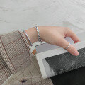 wholesale S925 Sterling Silver Korean Version Cold Style Vintage Distressed Chain Link Unisex Bracelet, Versatile Silver Chain Accessory-0-1