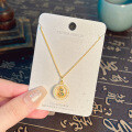 S925 Sterling Silver K Gold Pendant Necklace with Gourd and Plain Pi-0-17