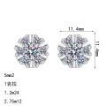 S925 Sterling Silver Moissanite Sunflower Earrings for Women-0-3