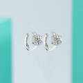 wholesale S925 Sterling Silver Moissanite Earrings for Women, Versatile Ear Clutch, New Trendy Minimalist Fashion Earrings, Korean-style Ear Hook-0-0