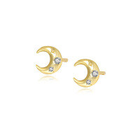 wholesale S925 Sterling Silver Minimalist Geometric Stud Earrings With Smiley Face Design, Versatile Wholesale-E3936-Gold 925 Silver