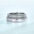 wholesale S925 Sterling Silver Minimalist Fashion Full Diamond Couple Rings, Wholesale for Small Niche Hand Jewelry Suppliers in Korean and Japanese Style-0-1