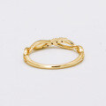 wholesale S925 silver plated 14k gold with white zirconium, Dunli Jewelry summer minimalist line ring-0-3