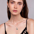 S925 Silver Tahitian Seawater Pearl Necklace with Moissanite-0-0