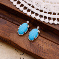 wholesale S925 Silver Vintage Style Artificial Turquoise Earrings, Fall New Collection, Dunli Jewelry Wholesale Manufacturer-0-5