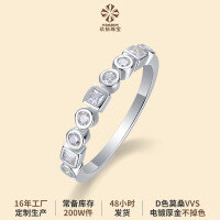 wholesale S925 Sterling Silver Fashion Minimalist Moissanite Luxury Bezel-Set Closed Ring Cross-Border Temu Best-Selling New Style High-Quality Ring-Moissanite>US No. 7