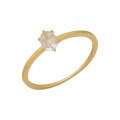wholesale 10K Gold Minimalist Japanese Muji Style Ring with Irregular White Crystal Wholesale-0-5
