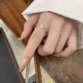 wholesale S925 Sterling Silver Korean Style Da Dongmen Double-Layer Twist Hollow-Out Trendy Adjustable Ring-0-0